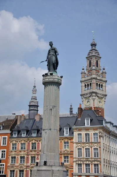 Estatua Columna Diosa Grand Place Place Charles Gaulle — Foto de Stock