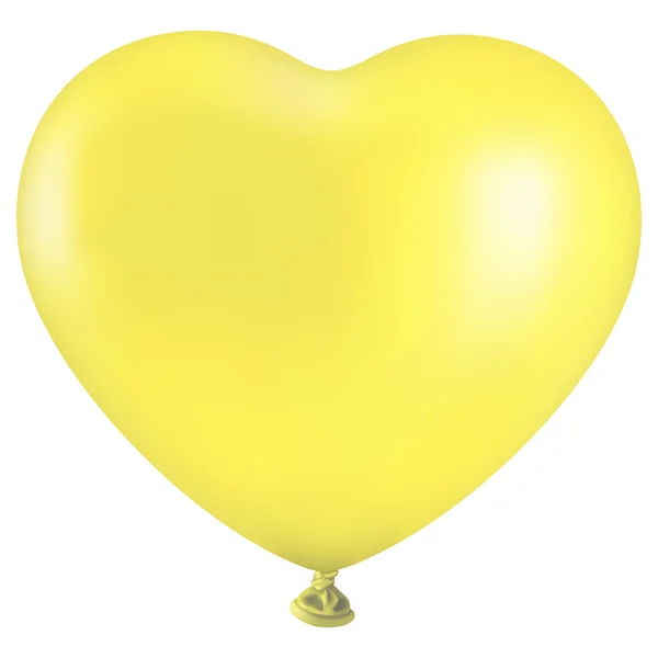 Palloncino cuore giallo — Vettoriale Stock