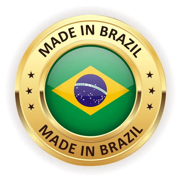 Made in brazil button — Stock Vector