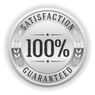 Gümüş yüzde 100 memnuniyeti düğmesi