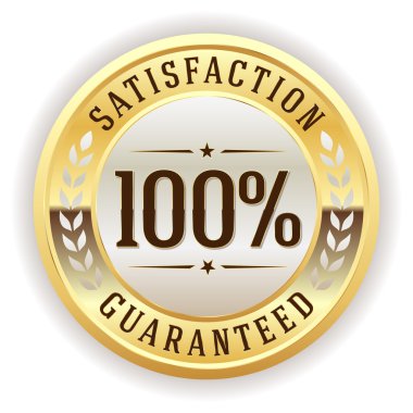 Beyaz yüzde 100 memnuniyeti düğmesi