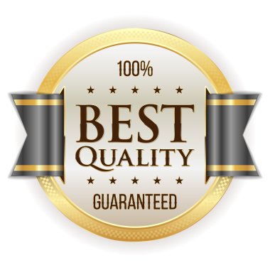 Altın en iyi kalite düğmesi