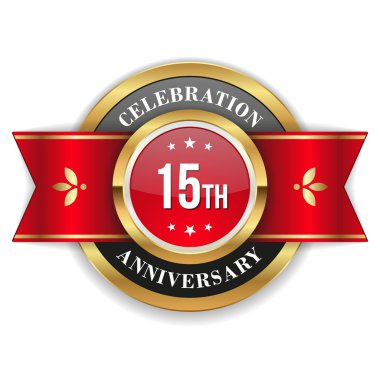 Altın 15th yıldönümü rozeti