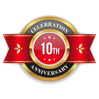 Altın 10th anniversary rozeti