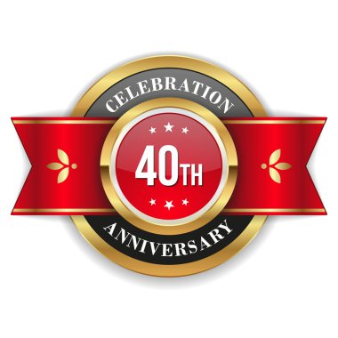 Altın 40th anniversary rozeti