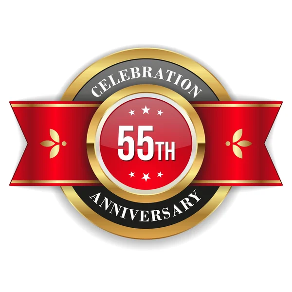 Insignia del 55 aniversario de oro — Vector de stock