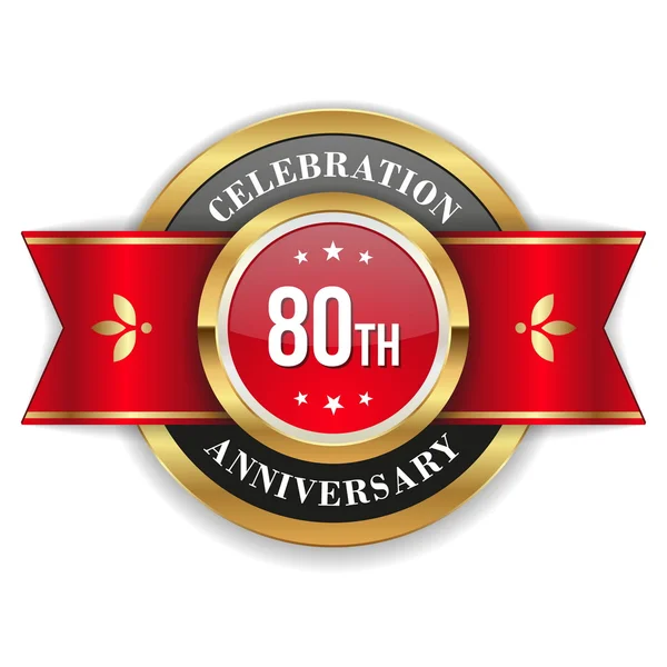 Goud 80ste verjaardag badge — Stockvector