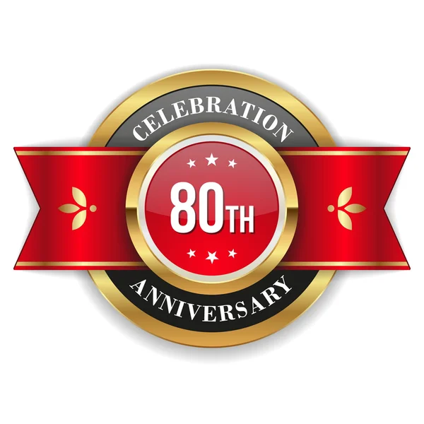 Insignia del 80 aniversario de oro — Vector de stock