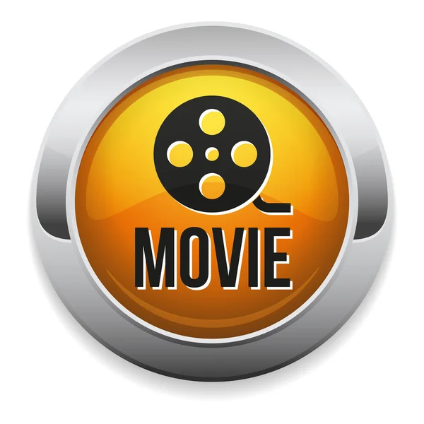 Кнопка Yellow Movie — стоковый вектор