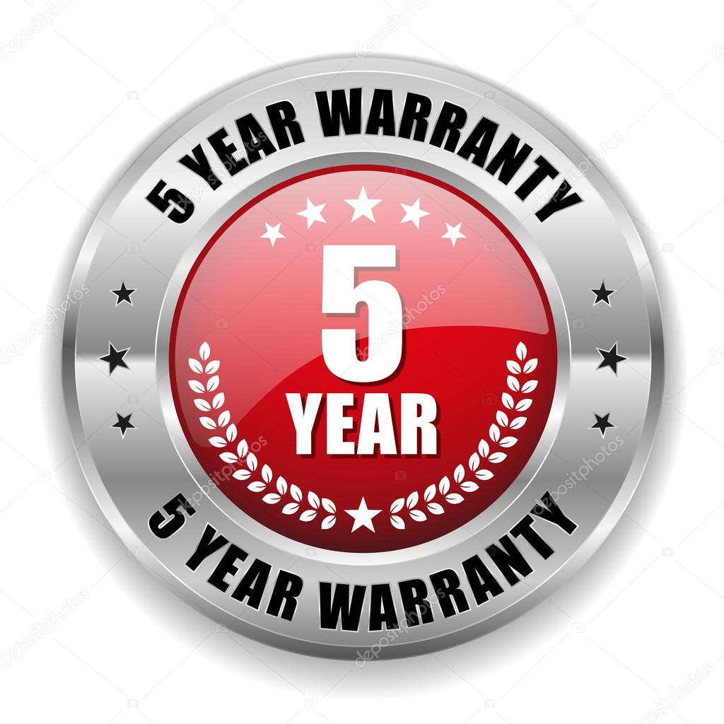 5 year warranty button