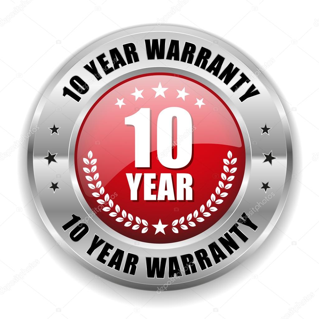 10 year warranty button