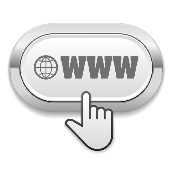 Botón con icono de Internet — Vector de stock