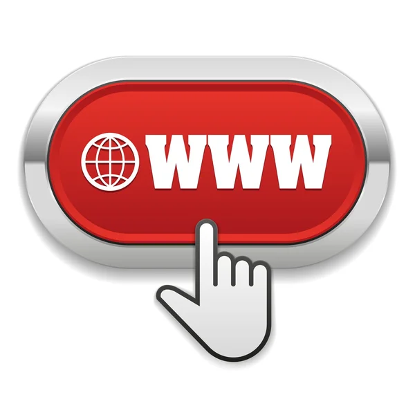 Botão com ícone de internet — Vetor de Stock