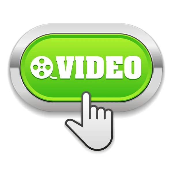 Video knop met metalen rand — Stockvector