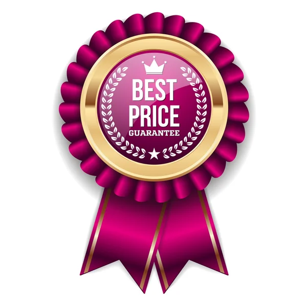 Arany legjobb ár jelvény szalaggal — Stock Vector