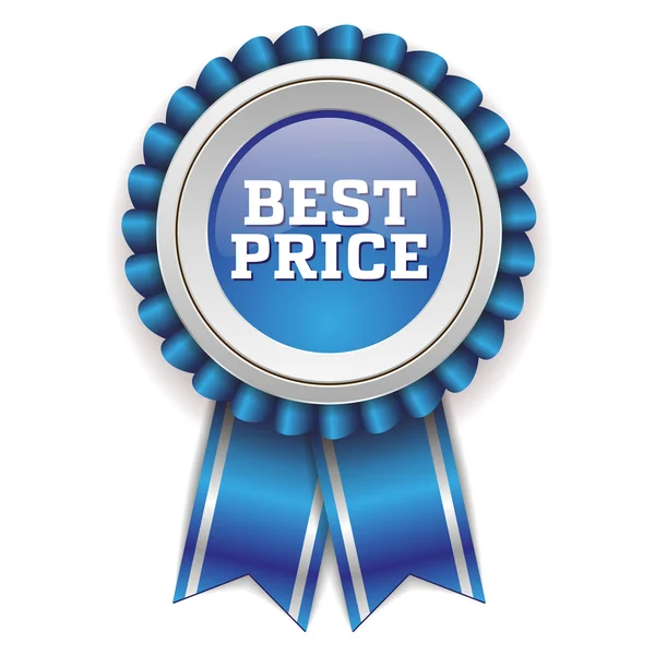 Stříbrný odznak nejlepší cenu s mašlí — Stockový vektor