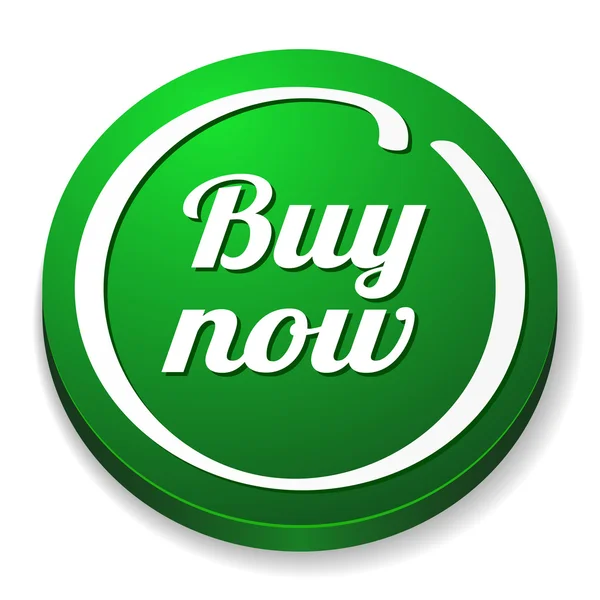 Rodada verde comprar agora botão — Vetor de Stock