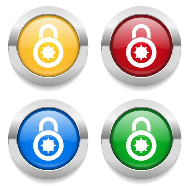 Round buttons with padlock — Stock Vector