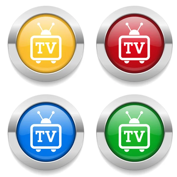 Ound buttons with  television — Stock Vector