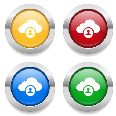 Bulut kullanıcı simgeleri ile düğmeleri