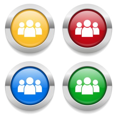 Düğmeleri ile iş insanlar kutsal kişilerin resmi