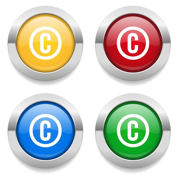 Botões com ícone de direitos autorais —  Vetores de Stock