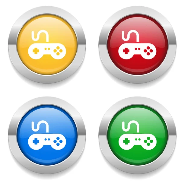 Buttons with game icons — Stock Vector