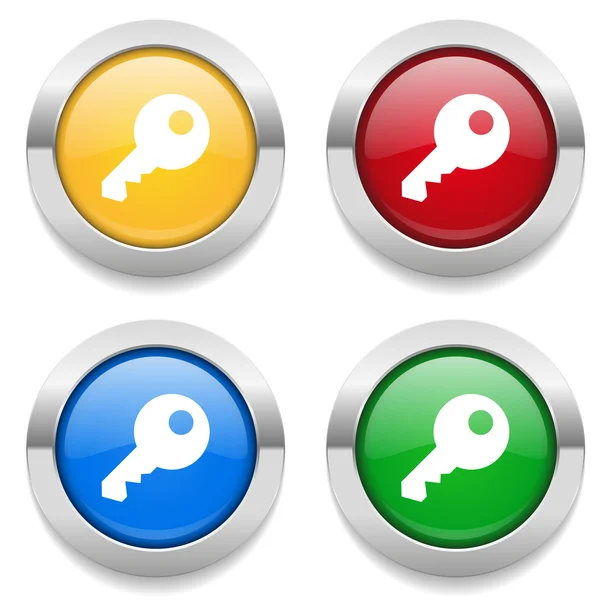 Buttons with key icons — Stock Vector