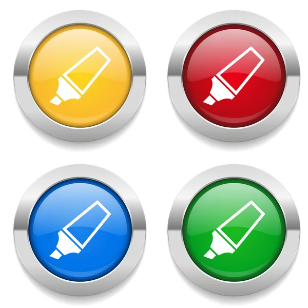 Buttons with marker icon — Stock Vector