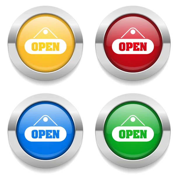 Buttons with open icon — Stock Vector