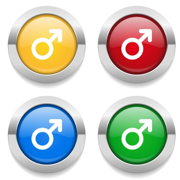 Botones con iconos de signo masculino — Archivo Imágenes Vectoriales