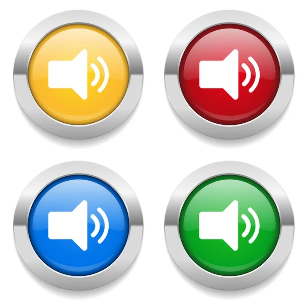 Buttons with speaker icons — Stock Vector