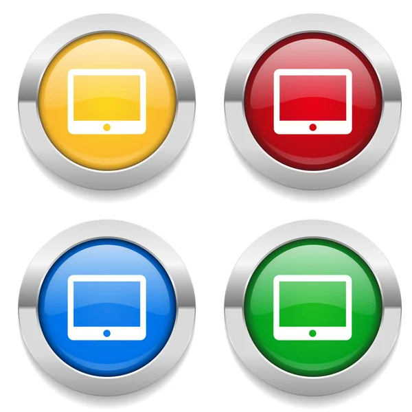Przyciski z ikonami monitora — Wektor stockowy