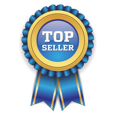 Blue top seller badge clipart