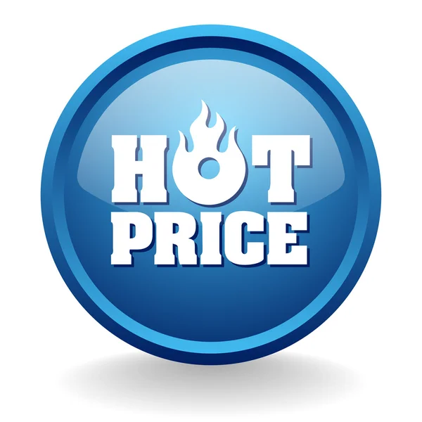 Mavi sıcak fiyat düğmesi — Stok Vektör