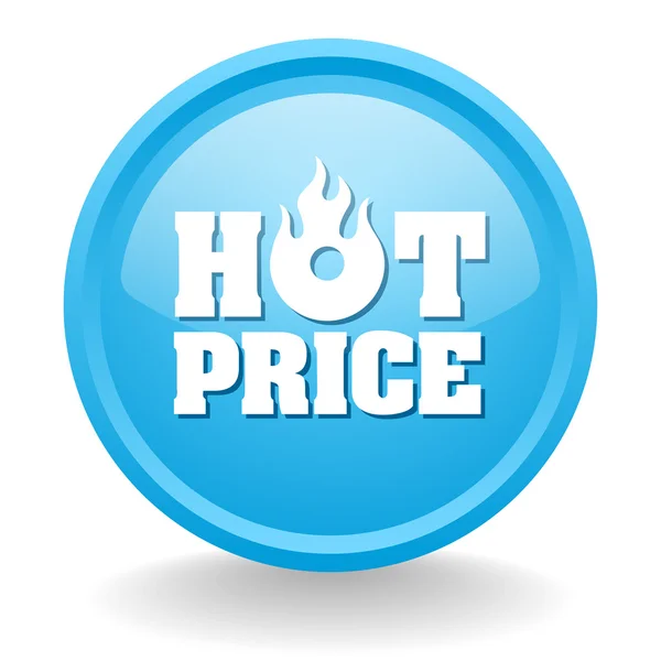 Голубая кнопка горячей цены — стоковый вектор