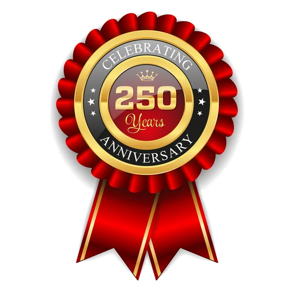 Gold 250 years anniversary badge — Stock Vector