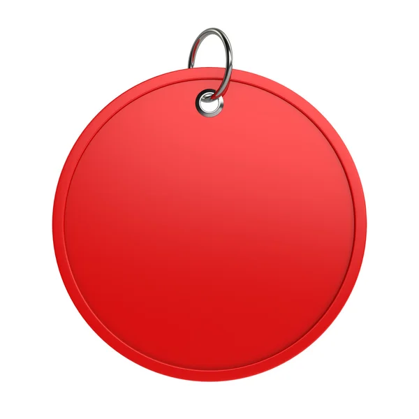Etiqueta redonda vermelha — Fotografia de Stock