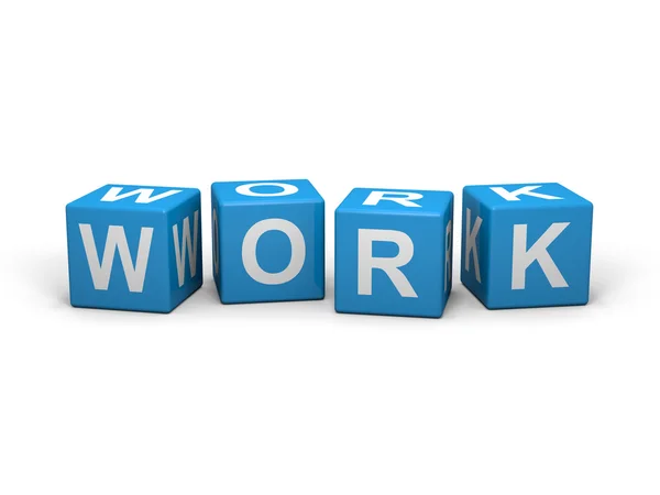 Cubes with work sign — Stock Photo, Image