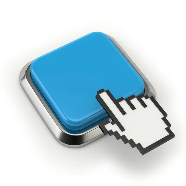 Square button with cursor — Stock Photo, Image