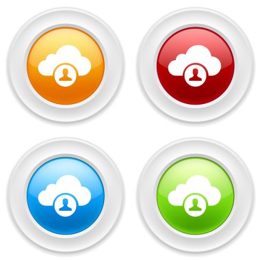 Bulut kullanıcı simgeleri ile düğmeleri