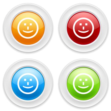 Gülen yüz simgesi olan düğmeler