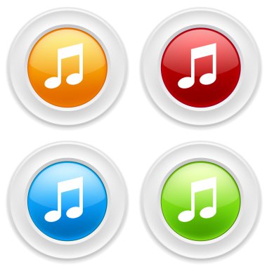 Düğmeleri ile müzik simgeleri