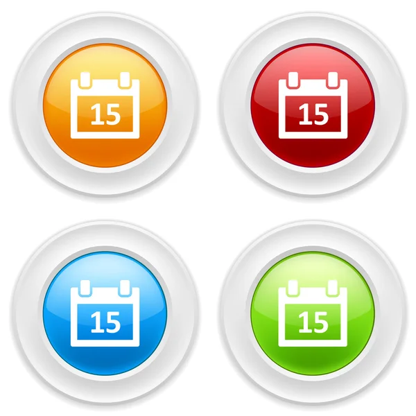 Botones con iconos de calendario — Vector de stock