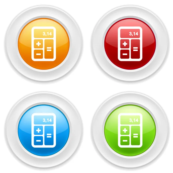 Buttons with calculator icons — Stock Vector