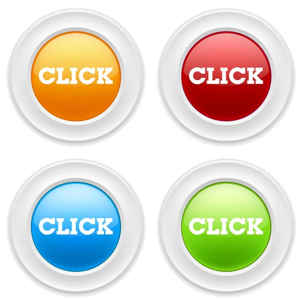 Buttons with click icon — Stock Vector