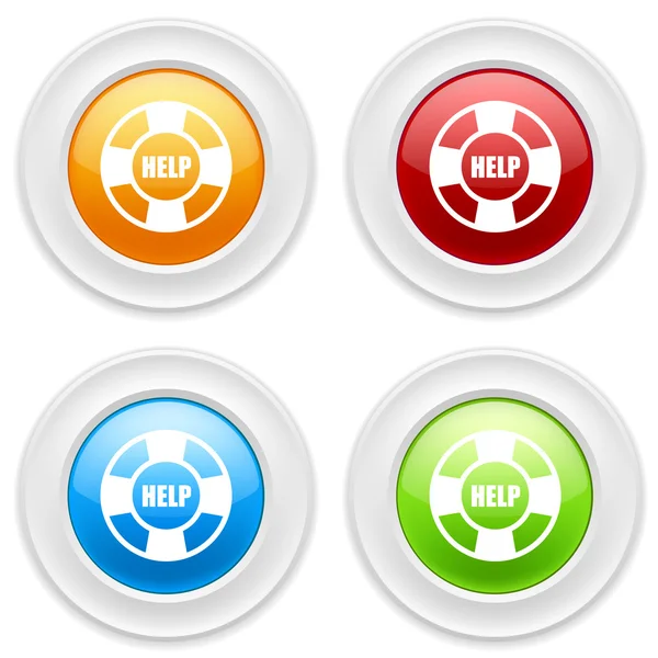 Botões com ícones de ajuda — Vetor de Stock