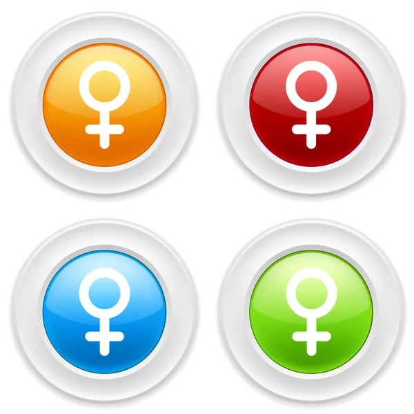 Knoppen met vrouwelijke pictogram — Stockvector