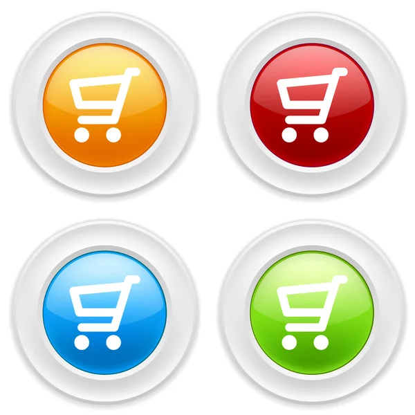 Botones con iconos de tienda — Vector de stock