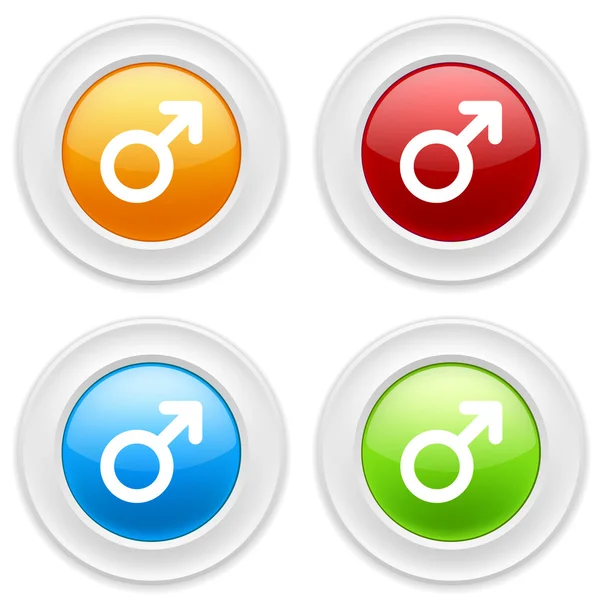Buttons with male icon — Stock Vector